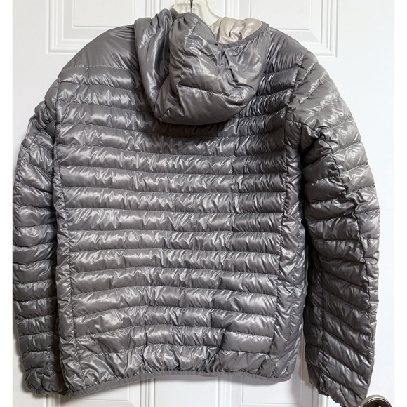 Uniqlo ultra light down puffer jacket SZ Medium Hooded Metallic Packable - Picture 4 of 10